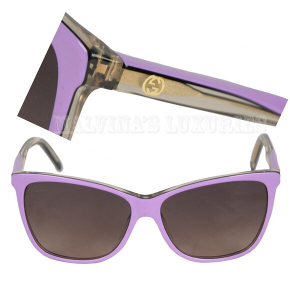GUCCI SUNGLASSES GG 3640/S 0WX3X LILAC ACETATE INTERLOCKING G LOGO TEMPLES - Picture 1 of 10